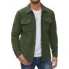imageCOOFANDY Mens Polar Fleece Shirt Jacket Long Sleeve Casual Button Down Shirts Shacket with PocketsArmy Green