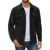 imageCOOFANDY Mens Polar Fleece Shirt Jacket Long Sleeve Casual Button Down Shirts Shacket with PocketsBlack