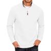 imageCOOFANDY Mens Quarter Zip Fleece Pullover Lightweight Mock Neck SweatshirtWhite