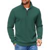 imageCOOFANDY Mens Quarter Zip Pullover Sweatshirts Lightweight Long Sleeve Mock Neck Sweater PoloGreen