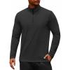 imageCOOFANDY Mens Quarter Zip Up Pullover Long Sleeve Sweatshirt 14 Zip Golf Shirt Winter Fleece Lined Thermal PulloverBlack