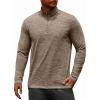 imageCOOFANDY Mens Quarter Zip Up Pullover Long Sleeve Sweatshirt 14 Zip Golf Shirt Winter Fleece Lined Thermal PulloverBrown