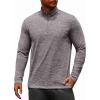imageCOOFANDY Mens Quarter Zip Up Pullover Long Sleeve Sweatshirt 14 Zip Golf Shirt Winter Fleece Lined Thermal PulloverLight Grey