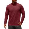 imageCOOFANDY Mens Quarter Zip Up Pullover Long Sleeve Sweatshirt 14 Zip Golf Shirt Winter Fleece Lined Thermal PulloverWine Red