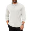 imageCOOFANDY Mens Quarter Zip Up Pullover Long Sleeve Sweatshirt Mock Neck Golf Polo SweaterWhite