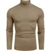 imageCOOFANDY Mens Slim Fit Turtleneck Sweater Casual Basic Knitted Long Sleeve Pullover SweaterKhaki