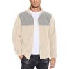 imageCOOFANDY Mens Soft Polar Fleece Jacket Lightweight Full Zip Jackets Casual Outdoor Warm Jackets Coats with PocketsBeigelight Grey