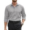 imageCOOFANDY Mens Stretch Dress Shirts Long Sleeve Button Down Shirt Regular Fit Formal Business ShirtsLight Grey