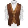 imageCOOFANDY Mens Suede Leather Vest Layered Style Dress Vest Waistcoat