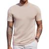 imageCOOFANDY Mock Turtleneck for Men Short Sleeve Casual Stylish Basic Top Stretch Sweater SkinFriendly MaterialKhaki