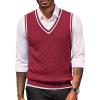 imageCOOFANDY Sweater Vest for Men Regular Fit V Neck Sleeveless Knitted Pullovers SweaterWine Red