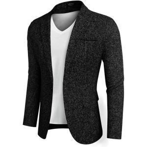 imageCOOFANDY Mens Casual Blazer Suit Jackets Slim Fit One Button Business Sport Coats2  Black