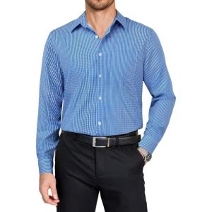 imageCOOFANDY Mens Dress Shirts Long Sleeve Plaid Button Down Shirt Business Casual Stretch Shirts with PocketBlue Plaid