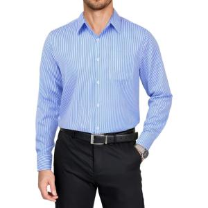 imageCOOFANDY Mens Dress Shirts Long Sleeve Plaid Button Down Shirt Business Casual Stretch Shirts with PocketBlue White Plaid