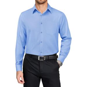 imageCOOFANDY Mens Dress Shirts Long Sleeve Plaid Button Down Shirt Business Casual Stretch Shirts with PocketLight Blue Plaid