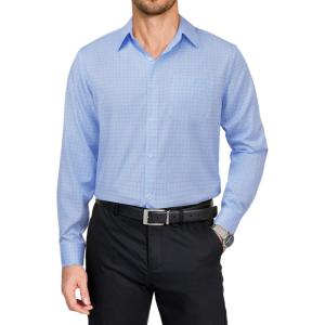 imageCOOFANDY Mens Dress Shirts Long Sleeve Plaid Button Down Shirt Business Casual Stretch Shirts with PocketLight Blue White Plaid