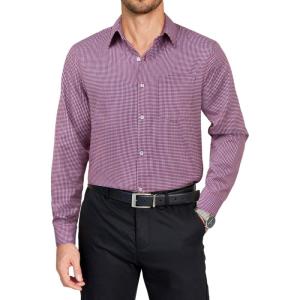 imageCOOFANDY Mens Dress Shirts Long Sleeve Plaid Button Down Shirt Business Casual Stretch Shirts with PocketRed Blue Plaid