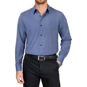 imageCOOFANDY Mens Dress Shirts Long Sleeve Plaid Button Down Shirt Business Casual Stretch Shirts with PocketWhite Navy Plaid