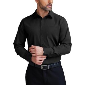 imageCOOFANDY Mens Dress Shirts Wrinkle Free Long Sleeve Button Down Shirts Formal Business ShirtBlack