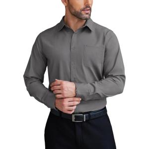 imageCOOFANDY Mens Dress Shirts Wrinkle Free Long Sleeve Button Down Shirts Formal Business ShirtDark Grey