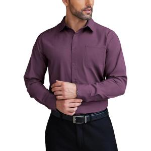 imageCOOFANDY Mens Dress Shirts Wrinkle Free Long Sleeve Button Down Shirts Formal Business ShirtDeep Purple