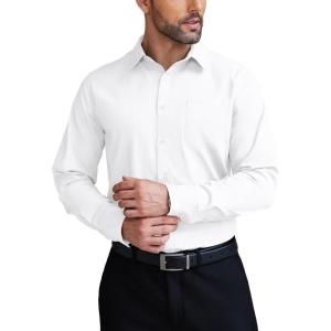 imageCOOFANDY Mens Dress Shirts Wrinkle Free Long Sleeve Button Down Shirts Formal Business ShirtWhite