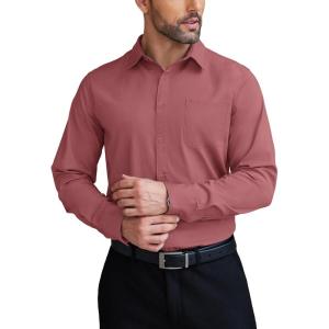 imageCOOFANDY Mens Dress Shirts Wrinkle Free Long Sleeve Button Down Shirts Formal Business ShirtWine Red