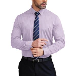 imageCOOFANDY Mens Stretch Dress Shirts Long Sleeve Button Down Shirt Wrinkle Free Formal Business ShirtsPurple Stripes