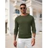imageCOOFANDY Men Dress Sweater Long Sleeve Crew Neck Sweater Slim Fit Business Casual Pullover SweaterArmy Green