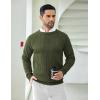 imageCOOFANDY Men Dress Sweater Long Sleeve Crew Neck Sweater Slim Fit Business Casual Pullover SweaterArmy Green
