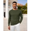imageCOOFANDY Men Dress Sweater Long Sleeve Crew Neck Sweater Slim Fit Business Casual Pullover SweaterArmy Green