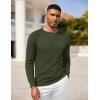 imageCOOFANDY Men Dress Sweater Long Sleeve Crew Neck Sweater Slim Fit Business Casual Pullover SweaterArmy Green