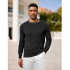imageCOOFANDY Men Dress Sweater Long Sleeve Crew Neck Sweater Slim Fit Business Casual Pullover SweaterBlack