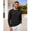 imageCOOFANDY Men Dress Sweater Long Sleeve Crew Neck Sweater Slim Fit Business Casual Pullover SweaterBlack