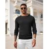imageCOOFANDY Men Dress Sweater Long Sleeve Crew Neck Sweater Slim Fit Business Casual Pullover SweaterBlack