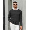 imageCOOFANDY Men Dress Sweater Long Sleeve Crew Neck Sweater Slim Fit Business Casual Pullover SweaterBlacknarrow Ribs
