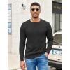 imageCOOFANDY Men Dress Sweater Long Sleeve Crew Neck Sweater Slim Fit Business Casual Pullover SweaterBlacknarrow Ribs