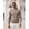 imageCOOFANDY Men Dress Sweater Long Sleeve Crew Neck Sweater Slim Fit Business Casual Pullover SweaterBrown