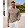 imageCOOFANDY Men Dress Sweater Long Sleeve Crew Neck Sweater Slim Fit Business Casual Pullover SweaterBrown