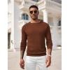 imageCOOFANDY Men Dress Sweater Long Sleeve Crew Neck Sweater Slim Fit Business Casual Pullover SweaterCaramel