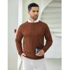imageCOOFANDY Men Dress Sweater Long Sleeve Crew Neck Sweater Slim Fit Business Casual Pullover SweaterCaramel