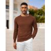 imageCOOFANDY Men Dress Sweater Long Sleeve Crew Neck Sweater Slim Fit Business Casual Pullover SweaterCaramel