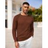 imageCOOFANDY Men Dress Sweater Long Sleeve Crew Neck Sweater Slim Fit Business Casual Pullover SweaterCaramel