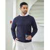 imageCOOFANDY Men Dress Sweater Long Sleeve Crew Neck Sweater Slim Fit Business Casual Pullover SweaterDark Blue