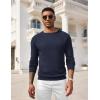 imageCOOFANDY Men Dress Sweater Long Sleeve Crew Neck Sweater Slim Fit Business Casual Pullover SweaterDark Blue