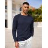 imageCOOFANDY Men Dress Sweater Long Sleeve Crew Neck Sweater Slim Fit Business Casual Pullover SweaterDark Blue