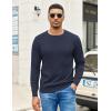 imageCOOFANDY Men Dress Sweater Long Sleeve Crew Neck Sweater Slim Fit Business Casual Pullover SweaterDark Bluenarrow Ribs
