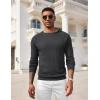 imageCOOFANDY Men Dress Sweater Long Sleeve Crew Neck Sweater Slim Fit Business Casual Pullover SweaterDark Gray