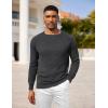 imageCOOFANDY Men Dress Sweater Long Sleeve Crew Neck Sweater Slim Fit Business Casual Pullover SweaterDark Gray