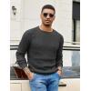 imageCOOFANDY Men Dress Sweater Long Sleeve Crew Neck Sweater Slim Fit Business Casual Pullover SweaterDark Graynarrow Ribs